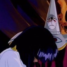 Gargoyle e la protagonista in una scena di Eredita le stelle, ultimo episodio dell'anime Nadia