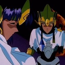 Nadia con l'imperatore Neo in una sequenza dell'ultimo episodio de Il mistero della pietra azzurra