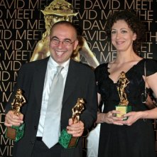 Kseniya Rappoport e Giuseppe Tornatore ai David di Donatello 2007, premiati per La sconosciuta