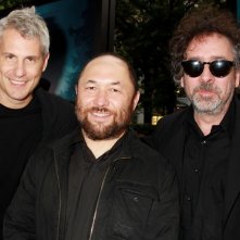 La leggenda del cacciatore di vampiri: il regista Timur Bekmambetov insieme ai produttori Tim Burton e Jim Lemley a New York City per la premiere mondiale