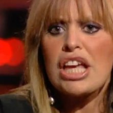 Alessandra Mussolini durante un intervento a Servizio Pubblico