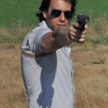 Giuseppe Milazzo Andreani durante le riprese del film Fratelli minori regia di Carmen Giardina