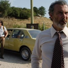 Giuseppe Milazzo Andreani sul set del film Fratelli minori insieme a Paolo Sassanelli