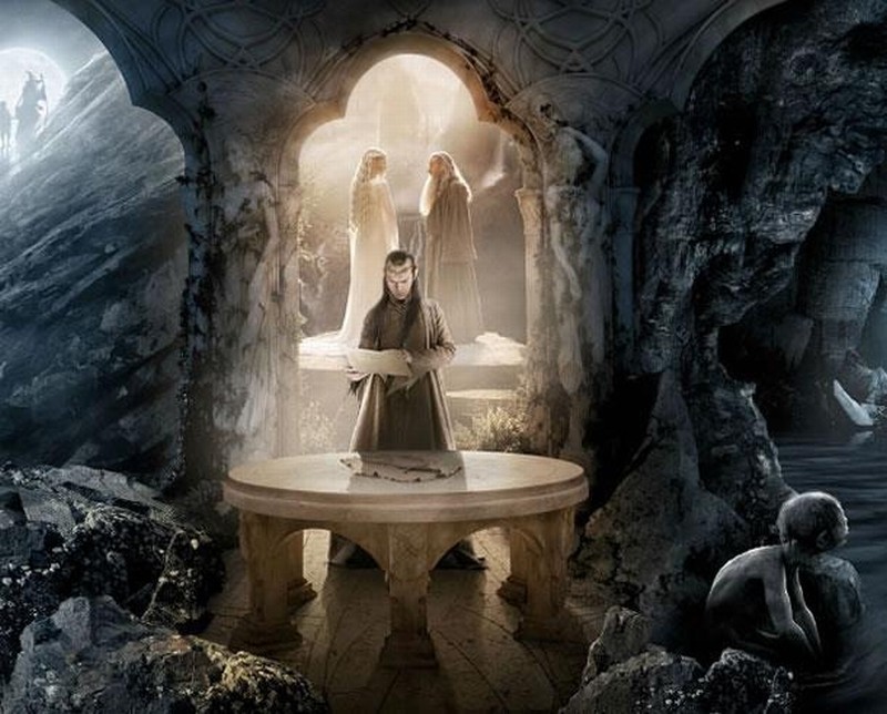 Lo Hobbit Un Viaggio Inaspettato Hugo Weaving E Elrond Nella Terza Parte Dell Artwork Realizzato Per 245417