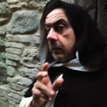 Claudio Bellanti sul set, nei panni di un Priore Domenicano
