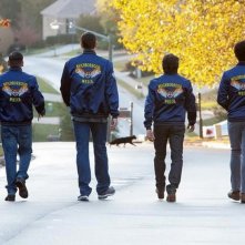 Vicini del terzo tipo: Richard Ayoade, Ben Stiller, Vince Vaughn e Jonah Hill di spalle in una divertente scena