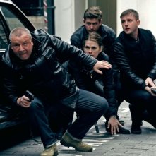 The Sweeney: i protagonisti Ray Winstone, Ben Drew, Hayley Atwell e Allen Leech in una scena