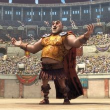 Gladiatori di Roma: il gladiatore Chirone guarda con soddisfazione l'arena affollata in una scena