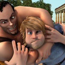 Gladiatori di Roma: l'irritante Cassio si diverte a maltrattare Timo in una scena del film