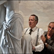 Giuseppe Tornatore con Geoffrey Rush sul set del film La migliore offerta (2013)