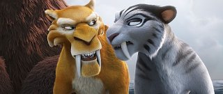 L'era glaciale 4: Continenti alla deriva, Diego e la sua nuova fiamma Shira in una scena del film