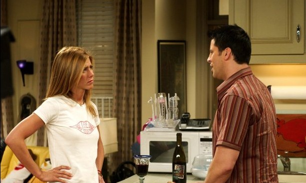 Jennifer Aniston e Matt LeBlanc sul set di Friends