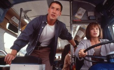 Sandra Bullock in Speed con Keanu Reeves