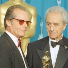 Michelangelo Antonioni - premiato con l'Oscar alla carriera nel '95 - accanto a Jack Nicholson.
