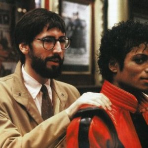 John Landis con Michael Jackson sul set del video di Thriller