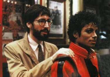 John Landis con Michael Jackson sul set del video di Thriller