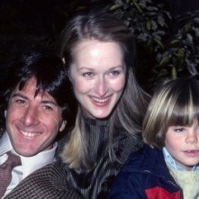 Dustin Hoffman con Meryl Streep sul set di Kramer contro Kramer con Justin Henry