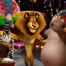Madagascar 3: ricercati in Europa, Melman, Marty, Alex, Gloria con gli amici del circo in una scena del film