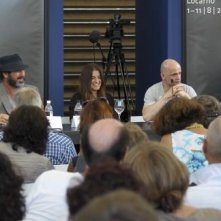 Eric Cantona, Hervé P. Gustave e Rachida Brakni a Locarno con Les mouvements du bassin