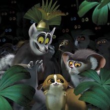 Re Julien, Mortino e Maurice in una scena del film Madagascar