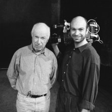 The Tightrope: il regista Simon Brook insieme a suo padre Peter Brook, grande autore di teatro, in una foto promozionale