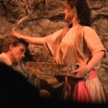 Torino - Teatro Carignano, LORENZA CAROLEO con ANTONIO ORFANO' (dormiente su un sasso) in una scena di Upupa My Dream is My Rebel King