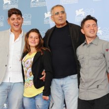 Venezia 2012: Leonardo Di Costanzo con gli interpreti de L'intervallo, Carmine Paternoster, Francesca Riso e Alessio Gallo