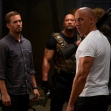 Vin Diesel, Paul Walker e Dwayne Johnson sul set di The Fast and the Furious 6