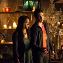 The Vampire Diaries: Kat Graham e Steven R. McQueen in una scena dell'episodio Growing Pains