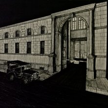 Il Commissario Nardone - Bozzetto scenografia Facciata questura di Milano firmata da Giuseppe Pirrotta