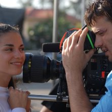 Lavinia Guglielman con Giulio Berruti sul set di Deadly Kitesurf