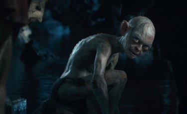 Un'inquietante immagine di Andy Serkis nei panni di Gollum in Lo Hobbit - Un viaggio inaspettato