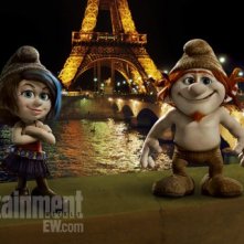 Ecco Vexy e Hackus, i finti Puffi creati da Gargamella per scoprire il segreto degli ometti blu, in I Puffi 2