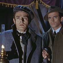 Il mulino delle donne di pietra: Marco Guglielmi con Pierre Brice in una scena del film