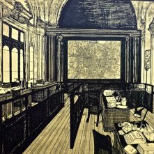 Il Commissario Nardone - bozzetto scenografia di G. Pirrotta - sala comune Questura di Milano-