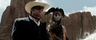 The Lone Ranger: un primo piano dei compari Johnny Depp ed Armie Hammer