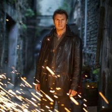 Liam Neeson in un'immagine tratta dall'action thriller Taken: la vendetta