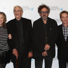 Tim Burton con i doppiatori di Frankenweenie Catherine O'Hara, Martin Short e Martin Landau al BFI London FIlm Festival