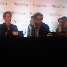 Tim Burton, Martin Short e Catherine O'Hara in conferenza a Londra per Frankenweenie