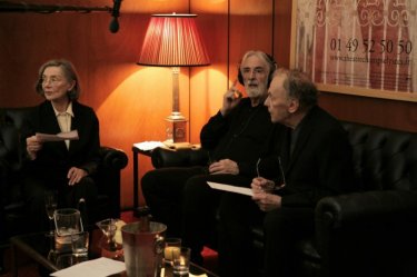 Amour: il regista Michael Haneke con Emmanuelle Riva e Jean-Louis Trintignant sul set del film