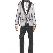 Festival di Sanremo 2009: lo schizzo di DSquared per l'abito indossato da Marco Carta