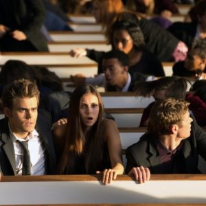 The Vampire Diaries: Paul Wesley, Nina Dobrev e Zach Roerig nell'episodio Memorial