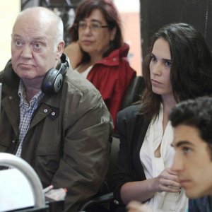 Celia Freijeiro con Josè Luis Cuerda sul set di Todo es silencio