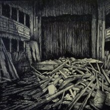 Il Commissario Nardone - Bozzetto scenografia del teatro in rovina (G. Pirrotta)