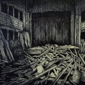 Il Commissario Nardone - Bozzetto scenografia del teatro in rovina (G. Pirrotta)