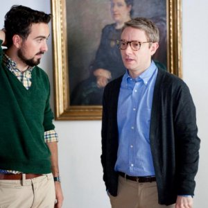 Martin Freeman e il regista Marçal Forés sul set di Animals