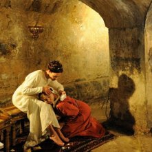 Un milione di giorni: Chiara Caselli nei panni di Costanza D'Altavilla sul set durante le riprese