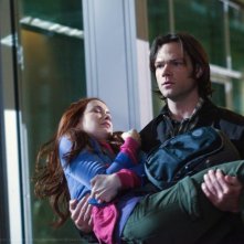 Jared Padalecki e Felicia Day nell'episodio The Girl with the Dungeons and Dragons Tattoo della settima stagione di Supernatural