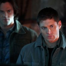 Jensen Ackles e Jared Padalecki in una scena dell'episodio All Dogs Go to Heaven della sesta stagione di Supernatural