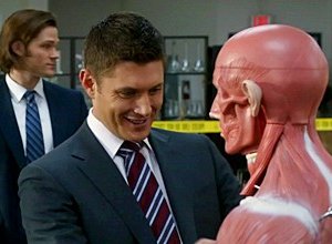 Jensen Ackles e Jared Padalecki in una scena dell'episodio Mannequin: La resa dei conti della sesta stagione di Supernatural
